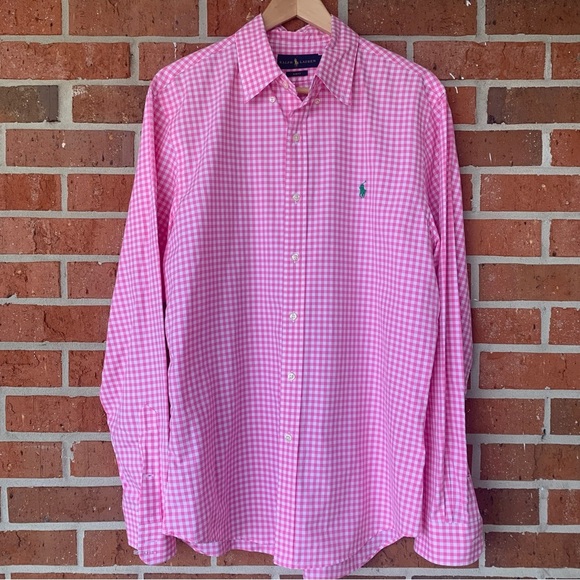Ralph Lauren Other - Ralph Lauren Men’s Gingham Cotton Button Down Dress Shirt Size L
